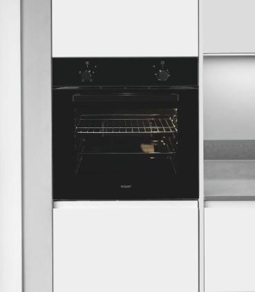 Exquisit EBE255-020 EEK: A Einbaubackofen, 59,5 cm breit, 59 L, Ober & Unterhitze, schwarz