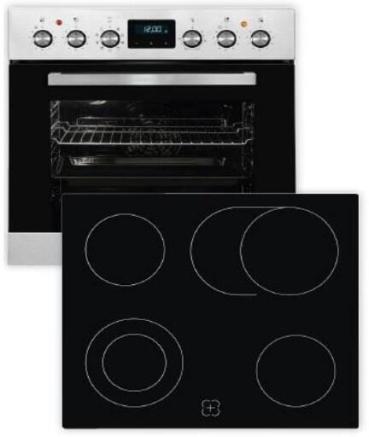 ARDEBO.de Exquisit EHE185-HBZ-020-Set EEK: A Herdset mit Glaskeramikkochfeld, 59,5 cm breit, 75 L, Edelstahl