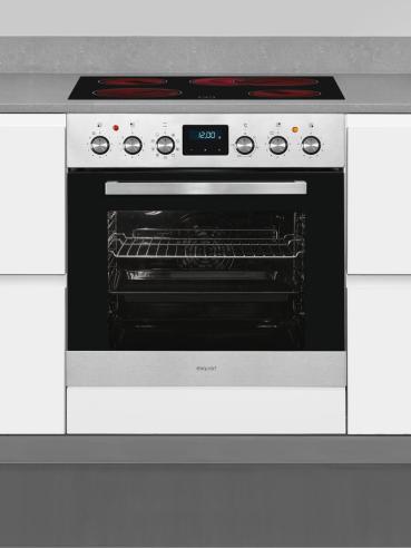 Exquisit EHE185-HBZ-020-Set EEK: A Herdset mit Glaskeramikkochfeld, 59,5 cm breit, 75 L, Edelstahl