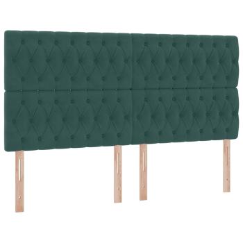 Bett mit Stauraum und LED Dunkelgrün 180 x 200 cm Samt
