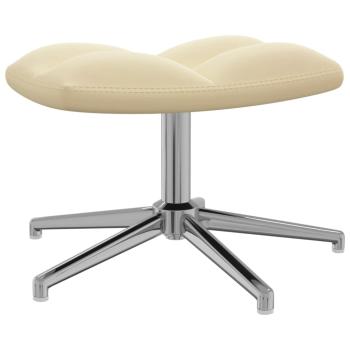 Relaxsessel mit Hocker Cremeweiß Samt