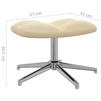 Relaxsessel mit Hocker Cremeweiß Samt