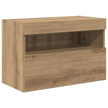 TV-Wandschrank-Set mit LED-Lichtern 7 pcs Artisan-Eiche