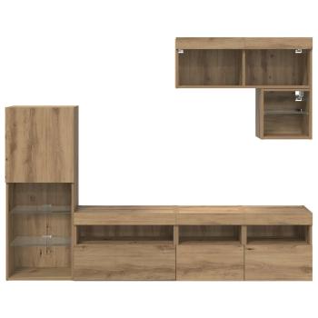 TV-Wandgeräte Wandmontiert 6 pcs Artisan-Eiche Holzwerkstoff