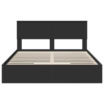 Aufbewahrungsbett Schwarz 150 x 200 cm Holzwerkstoff