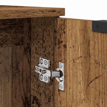 Badezimmerschrank-Set mit Regal mit Tür Altholz Holzwerkstoff