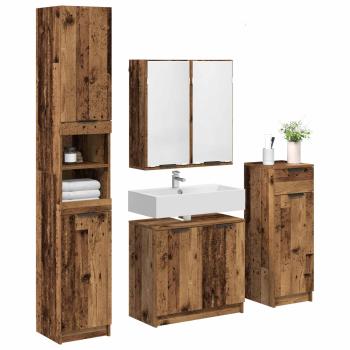 Badezimmermöbel-Set mit Schubladen 4 pcs Altholz Holzwerkstoff