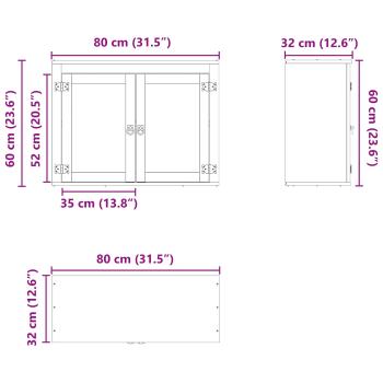 Schrank mit Regal Honig 60 x 32 x 40 cm Massives Kiefernholz