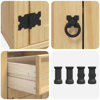 Schrank mit Regal Honig 80 x 46 x 81.5 cm Massives Kiefernholz