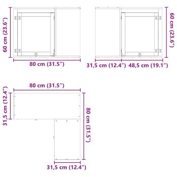 Schrank mit Regal Honig 80 x 80 x 60 cm Massives Kiefernholz