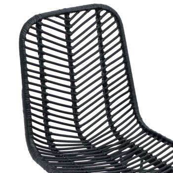 Esszimmerstuhl 2 pcs Schwarz 44,5 x 55 x 85 cm Rattan und Eisen