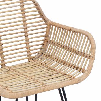 Esszimmerstuhl 2 pcs Natur 55 x 50 x 74 cm Rattan und Eisen
