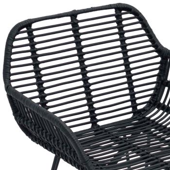 Esszimmerstuhl 2 pcs Schwarz 55 x 50 x 74 cm Rattan und Eisen