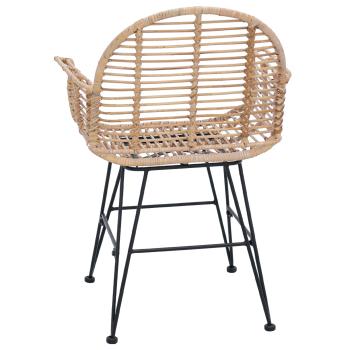 Esszimmerstuhl 2 pcs Natur 57 x 54,5 x 85 cm Rattan und Eisen