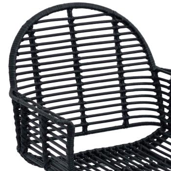 Esszimmerstuhl 2 pcs Schwarz 57 x 54,5 x 85 cm Rattan und Eisen