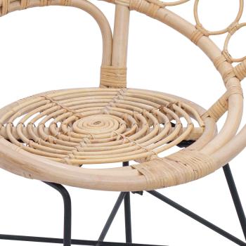 Esszimmerstuhl 2 pcs Natur 65 x 55,5 x 81 cm Rattan und Eisen