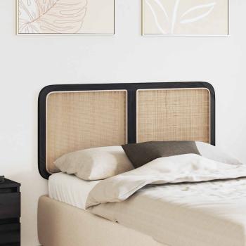 ARDEBO.de - Kopfteil mit Kopfteil Schwarz 120 x 55 x 3 cm Rattan