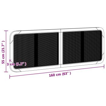 Kopfteil mit Kopfteil Schwarz 160 x 55 x 3 cm Rattan