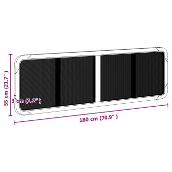 Kopfteil mit Kopfteil Schwarz 180 x 55 x 3 cm Rattan