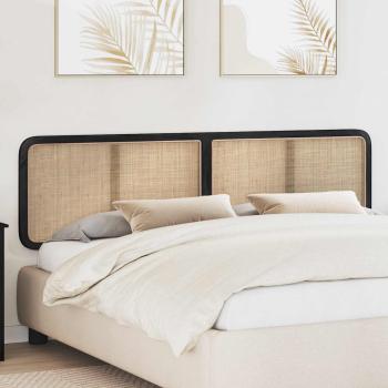 ARDEBO.de - Kopfteil mit Kopfteil Schwarz 200 x 55 x 3 cm Rattan