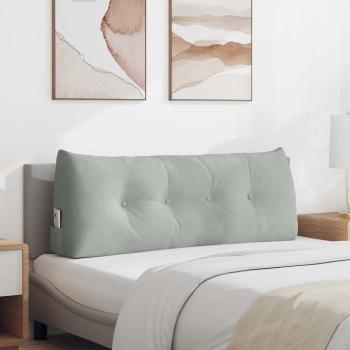 ARDEBO.de - Rückenkissen Hellgrau 120 x 24 x 50 cm Samt