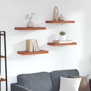 ARDEBO.de - Wandregale 4 pcs Rot 50 x 23,5 x 4 cm Holzwerkstoff