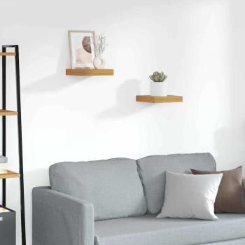 ARDEBO.de - Wandregale 2 pcs Braun 23 x 23,5 x 4 cm Holzwerkstoff