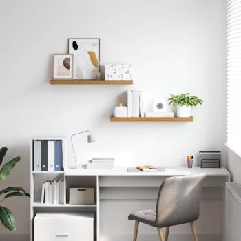 Wandregale 2 pcs Braun 80 x 23,5 x 4 cm Holzwerkstoff