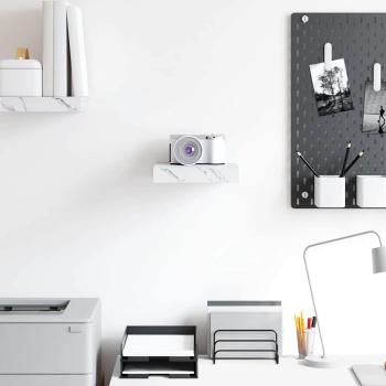 Wandregal Weiß Marmor 23 x 23,5 x 4 cm Holzwerkstoff