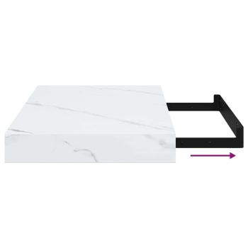 Wandregal Weiß Marmor 40 x 23,5 x 4 cm Holzwerkstoff