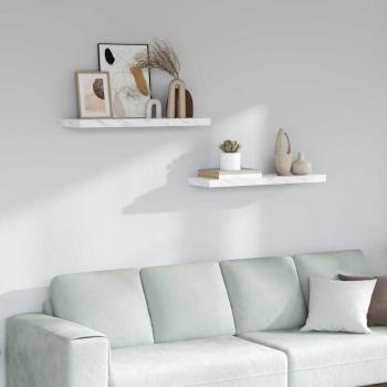 ARDEBO.de - Wandregale 2 pcs Weiß Marmor 90 x 23,5 x 4 cm Holzwerkstoff