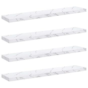 Wandregale 4 pcs Weiß Marmor 120 x 23,5 x 4 cm Holzwerkstoff
