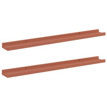 Wandregale mit Regal 2 pcs Rot 80 x 9 x 3 cm Holzwerkstoff