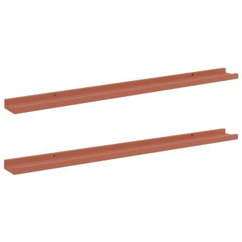 Wandregale mit Regal 2 pcs Rot 100 x 9 x 3 cm Holzwerkstoff