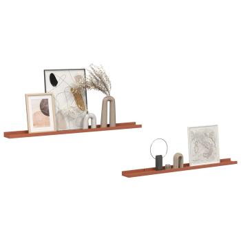 Wandregale mit Regal 2 pcs Rot 100 x 9 x 3 cm Holzwerkstoff