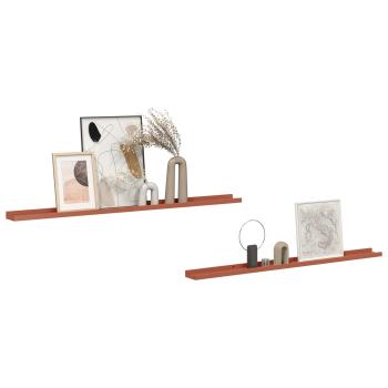 Wandregale mit Regal 2 pcs Rot 115 x 9 x 3 cm Holzwerkstoff