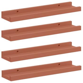 Wandregale mit Regal 4 pcs Rot 40 x 9 x 3 cm Holzwerkstoff