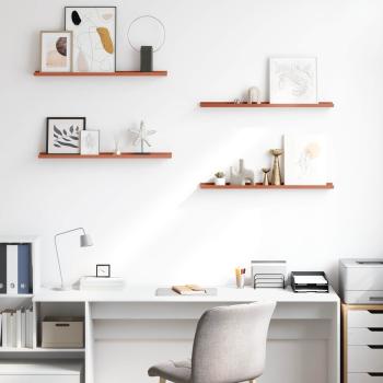 Wandregale mit Regal 4 pcs Rot 80 x 9 x 3 cm Holzwerkstoff