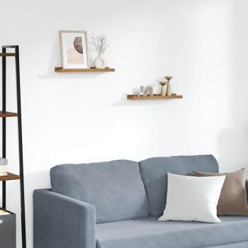 ARDEBO.de - Wandregale mit Regal 2 pcs Braun 40 x 9 x 3 cm Holzwerkstoff