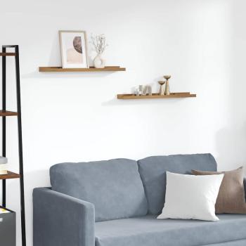 ARDEBO.de - Wandregale mit Regal 2 pcs Braun 60 x 9 x 3 cm Holzwerkstoff