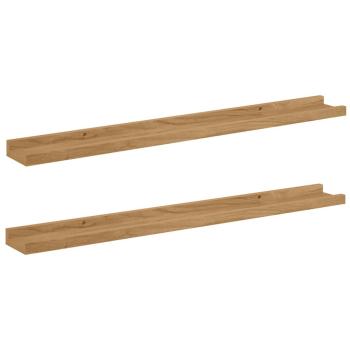 Wandregale mit Regal 2 pcs Braun 80 x 9 x 3 cm Holzwerkstoff