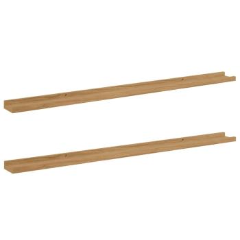 Wandregale mit Regal 2 pcs Braun 115 x 9 x 3 cm Holzwerkstoff