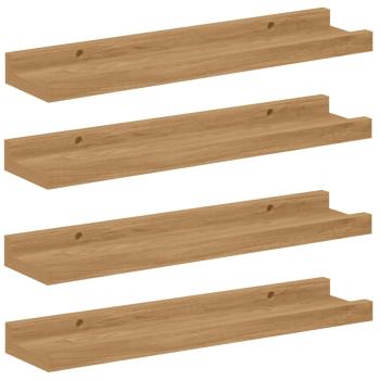 Wandregale mit Regal 4 pcs Braun 40 x 9 x 3 cm Holzwerkstoff