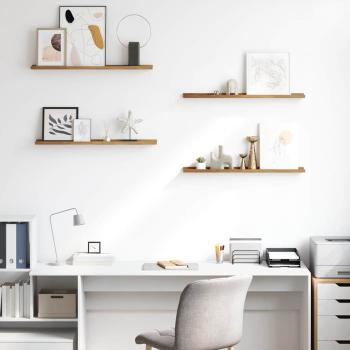 Wandregale mit Regal 4 pcs Braun 80 x 9 x 3 cm Holzwerkstoff