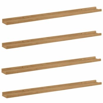 Wandregale mit Regal 4 pcs Braun 100 x 9 x 3 cm Holzwerkstoff