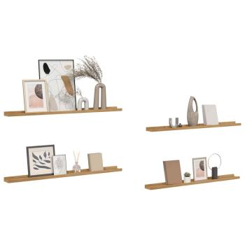 Wandregale mit Regal 4 pcs Braun 100 x 9 x 3 cm Holzwerkstoff