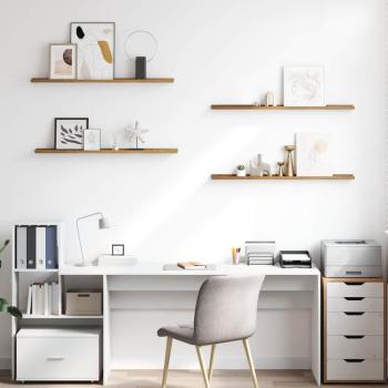 Wandregale mit Regal 4 pcs Braun 100 x 9 x 3 cm Holzwerkstoff