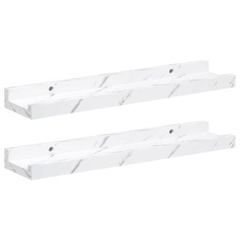 Wandregale 2 pcs Weiß Marmor 40 x 9 x 3 cm Holzwerkstoff
