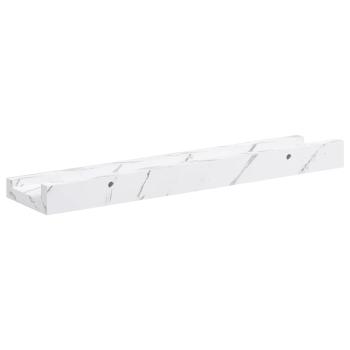 Wandregale 2 pcs Weiß Marmor 40 x 9 x 3 cm Holzwerkstoff