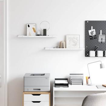 Wandregale 2 pcs Weiß Marmor 60 x 9 x 3 cm Holzwerkstoff